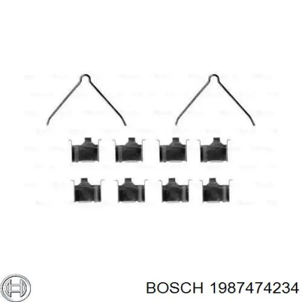 1987474234 Bosch juego de reparación, pastillas de frenos