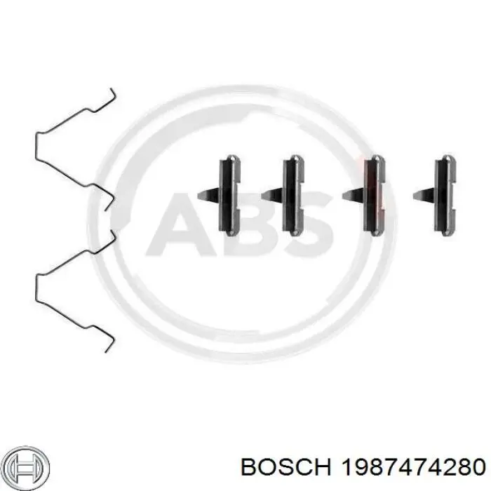 1987474280 Bosch juego de reparación, pastillas de frenos