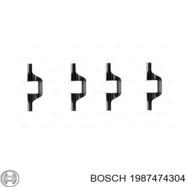 1987474304 Bosch conjunto de muelles almohadilla discos traseros