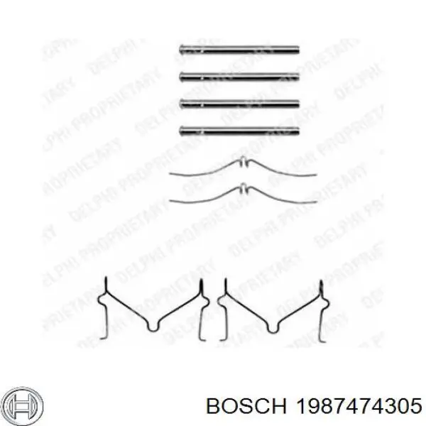 1987474305 Bosch conjunto de muelles almohadilla discos delanteros