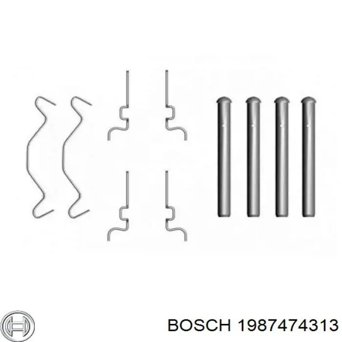 1987474313 Bosch conjunto de muelles almohadilla discos traseros
