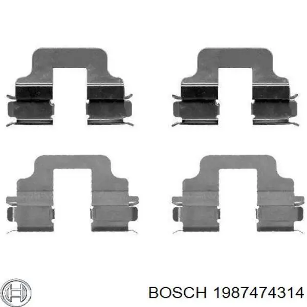 1987474314 Bosch conjunto de muelles almohadilla discos traseros