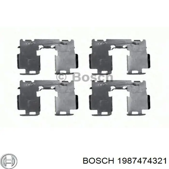1987474321 Bosch conjunto de muelles almohadilla discos delanteros