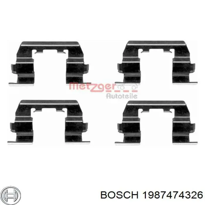 1987474326 Bosch conjunto de muelles almohadilla discos delanteros