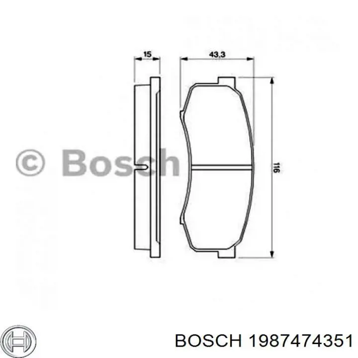 1987474351 Bosch conjunto de muelles almohadilla discos traseros