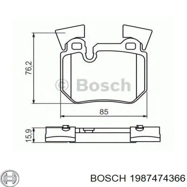 1987474366 Bosch conjunto de muelles almohadilla discos traseros