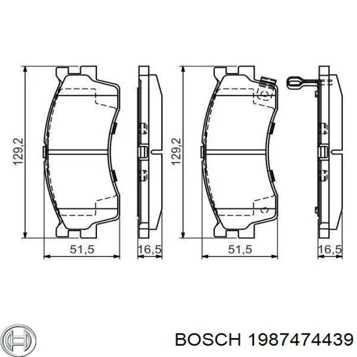 1987474439 Bosch conjunto de muelles almohadilla discos delanteros