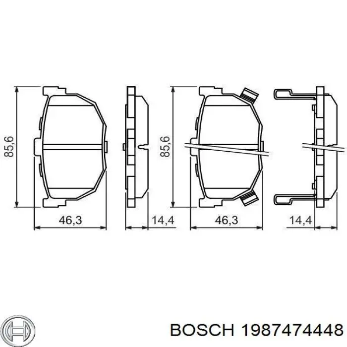 1987474448 Bosch conjunto de muelles almohadilla discos traseros