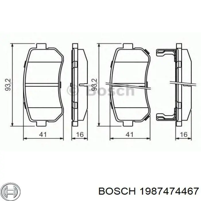 1987474467 Bosch conjunto de muelles almohadilla discos traseros