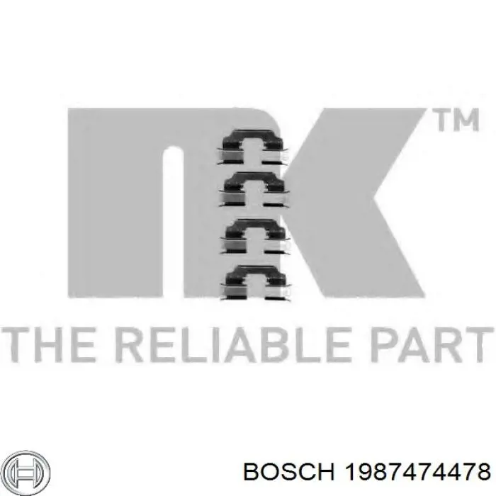 1987474478 Bosch conjunto de muelles almohadilla discos traseros