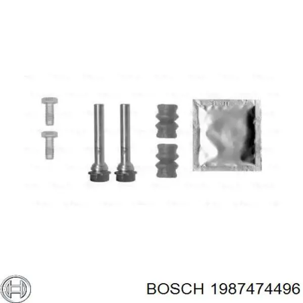 1987474496 Bosch juego de reparación, pinza de freno trasero