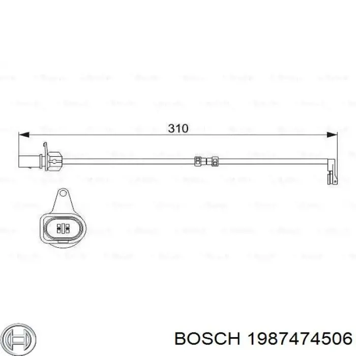 1987474506 Bosch contacto de aviso, desgaste de los frenos