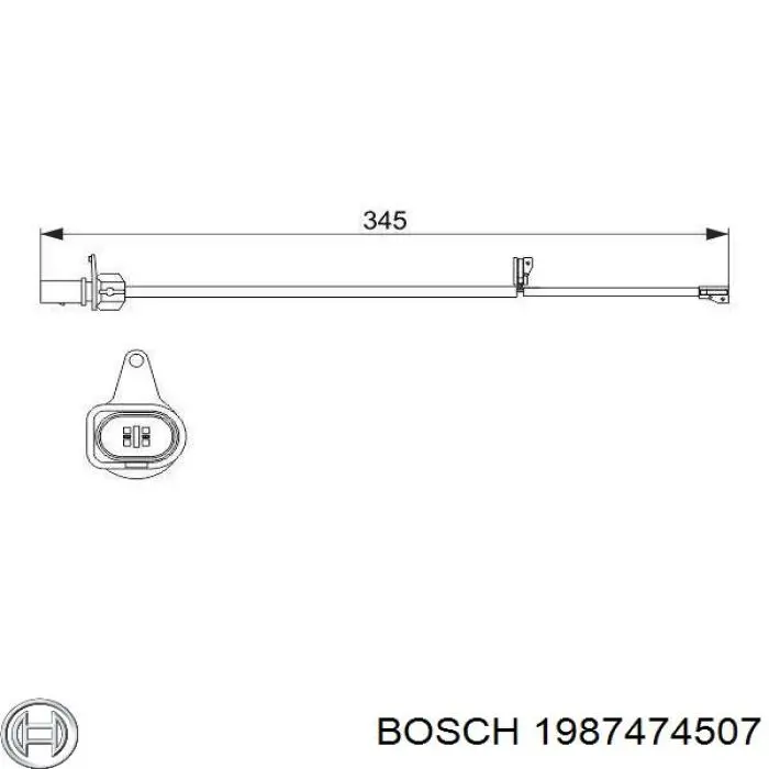 1987474507 Bosch contacto de aviso, desgaste de los frenos, delantero izquierdo
