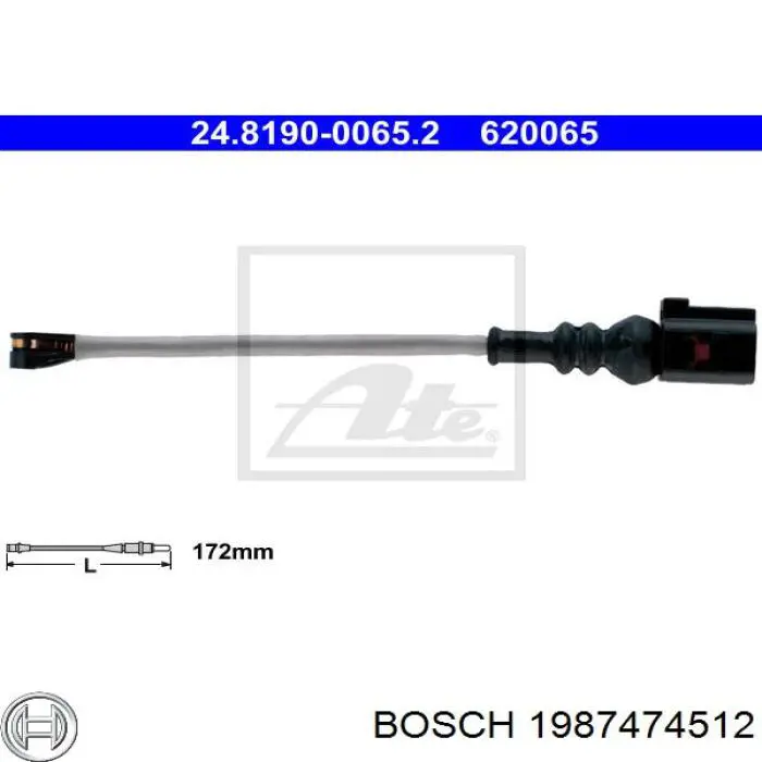 1987474512 Bosch contacto de aviso, desgaste de los frenos