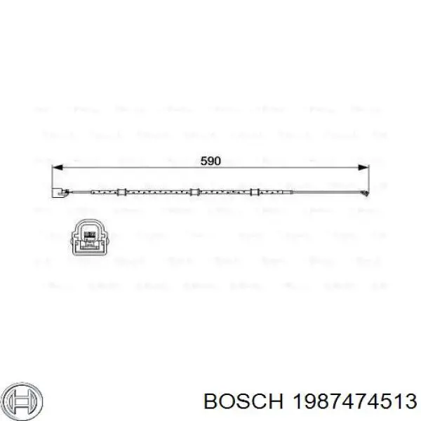 1987474513 Bosch contacto de aviso, desgaste de los frenos
