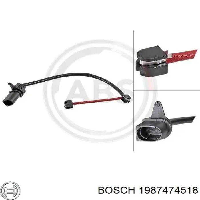 1987474518 Bosch contacto de aviso, desgaste de los frenos, trasero
