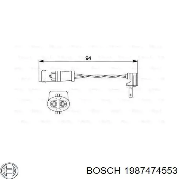 Comprar 1987474553 Bosch Sensor de desgaste de las pastillas de freno delanteras