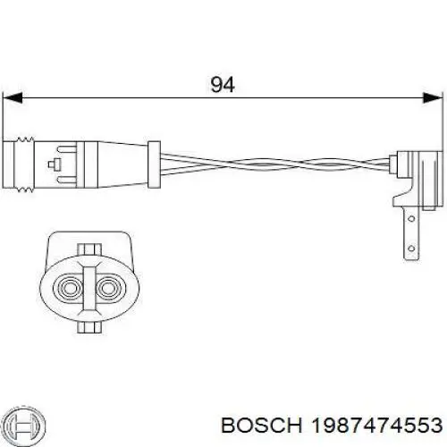 Sensor de desgaste de las pastillas de freno delanteras 881943 Triclo