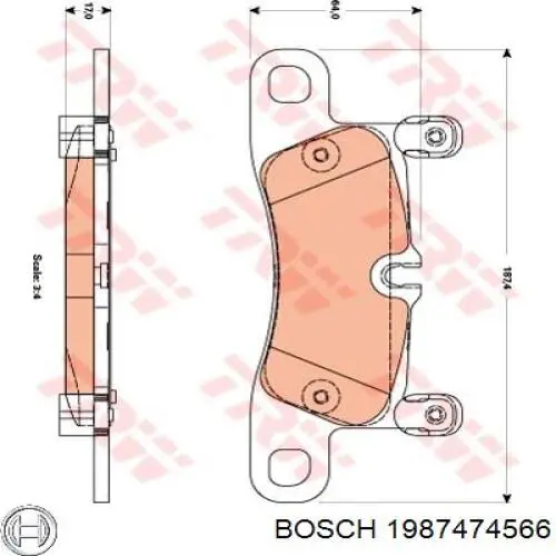 Sensor de desgaste de pastillas de freno trasero 1987474566 Bosch