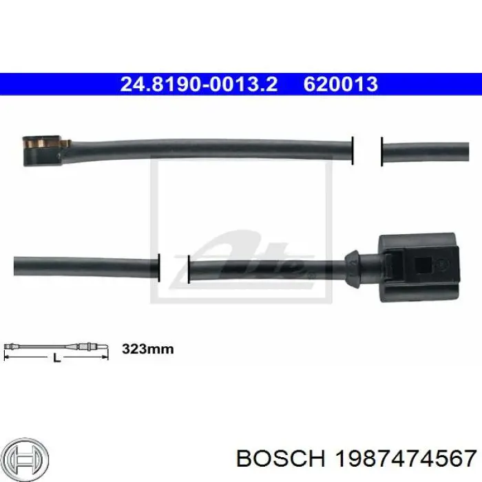 Sensor de desgaste de las pastillas de freno delanteras 1987474567 Bosch