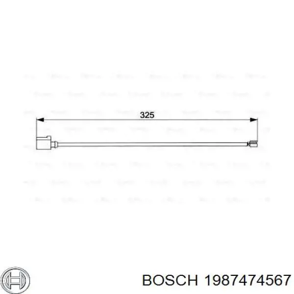 1987474567 Bosch Sensor de desgaste de las pastillas de freno delanteras
