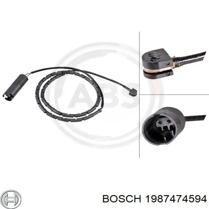 1987474594 Bosch contacto de aviso, desgaste de los frenos, trasero