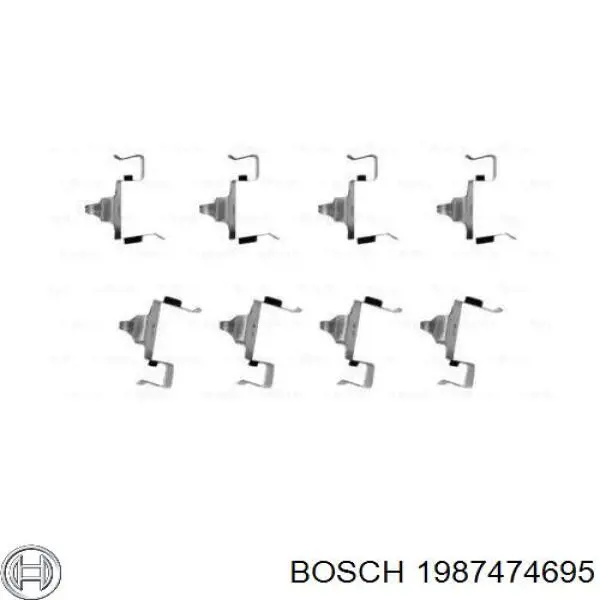 1987474695 Bosch conjunto de muelles almohadilla discos delanteros