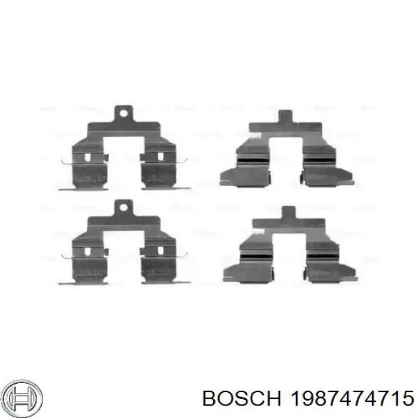 1987474715 Bosch conjunto de muelles almohadilla discos traseros