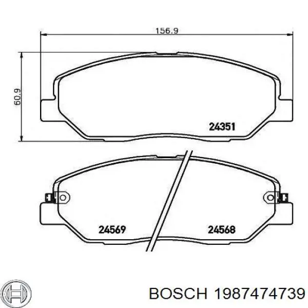 Chapa antirruido de fijación de la pastilla de freno delantera 1987474739 Bosch