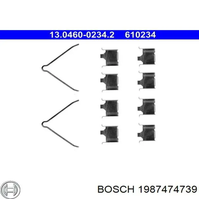 1987474739 Bosch lamina antiruido pastilla de freno delantera