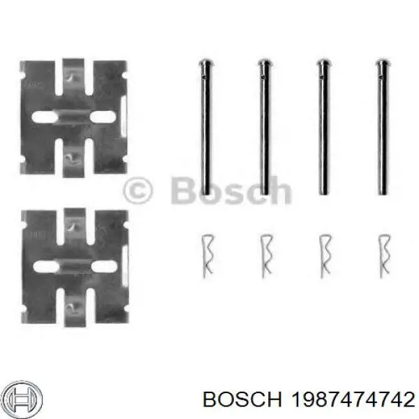 1987474742 Bosch conjunto de muelles almohadilla discos delanteros