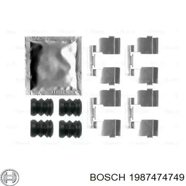 1987474749 Bosch conjunto de muelles almohadilla discos delanteros