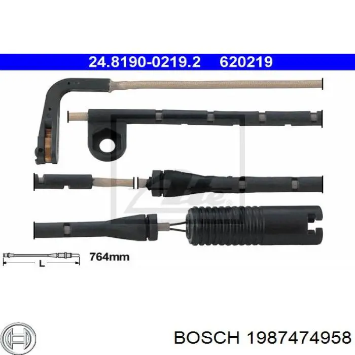 1987474958 Bosch contacto de aviso, desgaste de los frenos