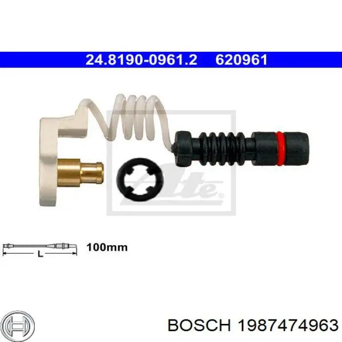 1987474963 Bosch contacto de aviso, desgaste de los frenos