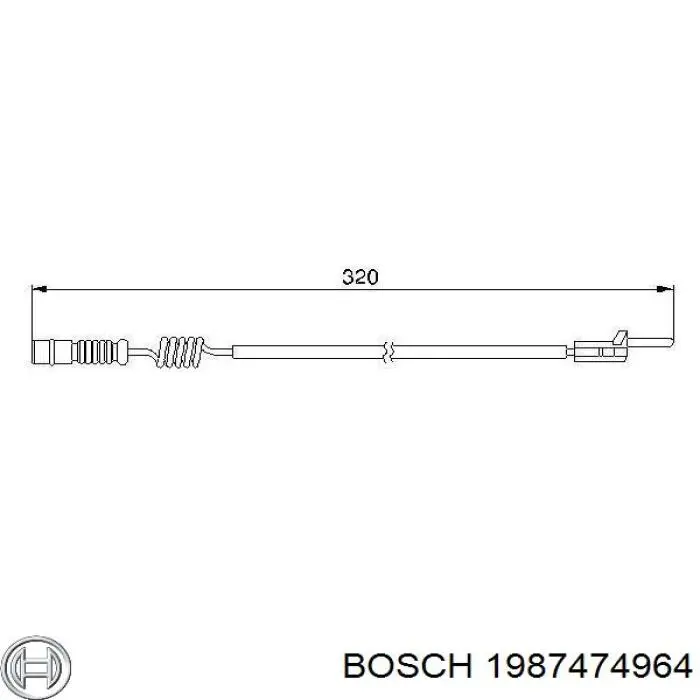 1987474964 Bosch contacto de aviso, desgaste de los frenos, trasero