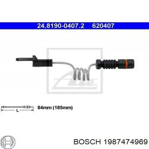 1987474969 Bosch contacto de aviso, desgaste de los frenos