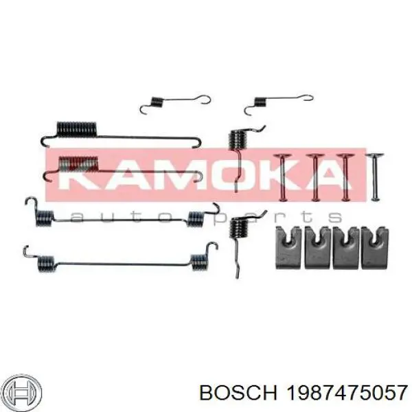 1987475057 Bosch kit de montaje, zapatas de freno traseras