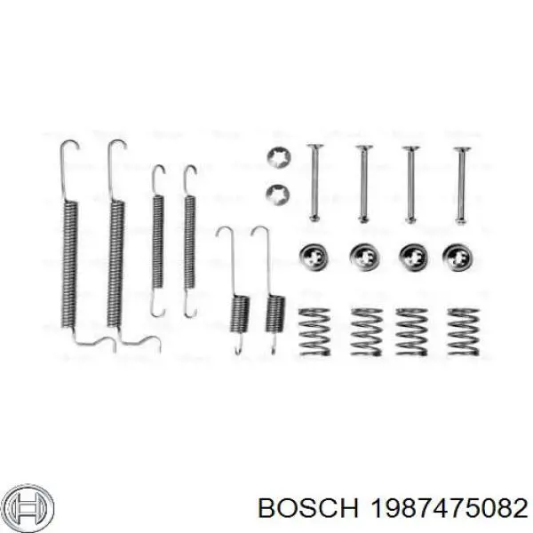 1987475082 Bosch kit de montaje, zapatas de freno traseras