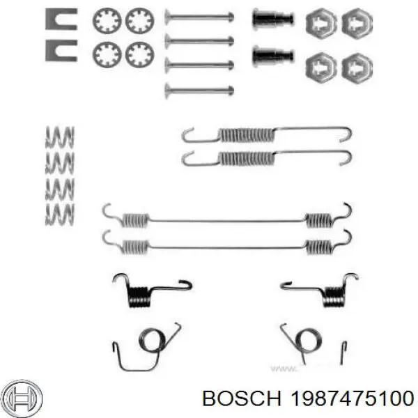 1 987 475 100 Bosch kit de montaje, zapatas de freno traseras