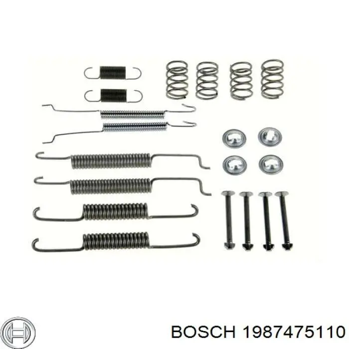 1987475110 Bosch kit de montaje, zapatas de freno traseras