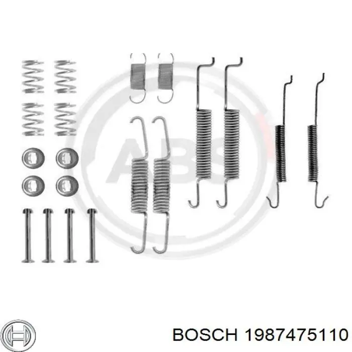 1987475110 Bosch Kit de montaje de zapatas de freno traseras