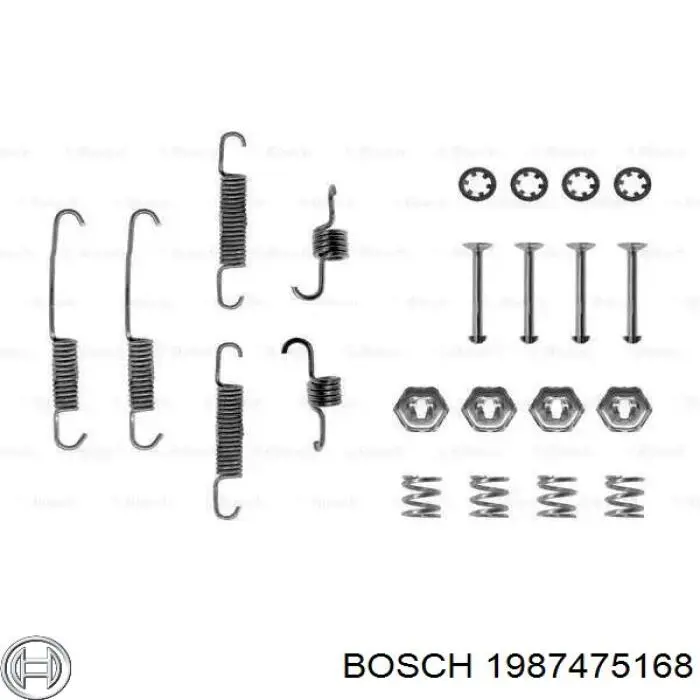 1987475168 Bosch kit de montaje, zapatas de freno traseras