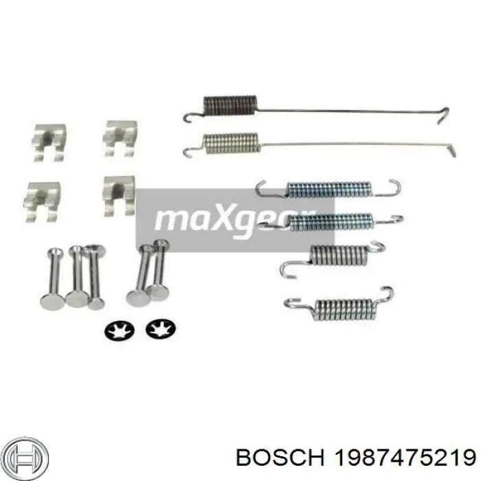 1987475219 Bosch kit de montaje, zapatas de freno traseras