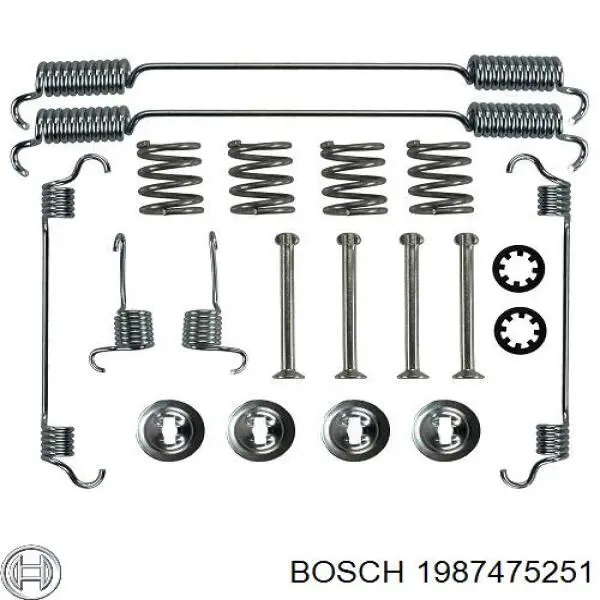 1987475251 Bosch kit de montaje, zapatas de freno traseras