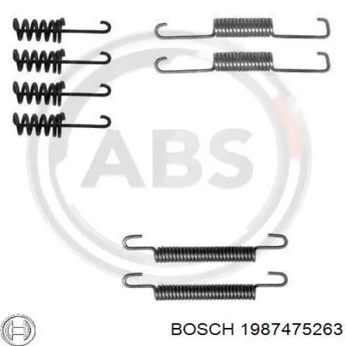 1987475263 Bosch kit de montaje, zapatas de freno traseras