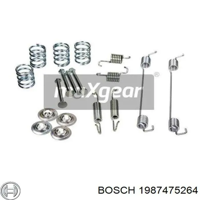 1987475264 Bosch kit de montaje, zapatas de freno traseras