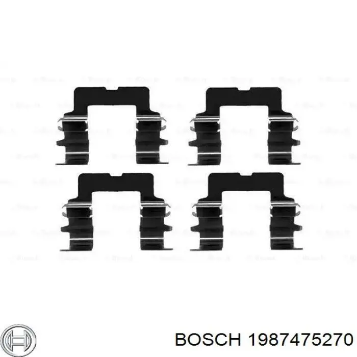 1987475270 Bosch kit de montaje, zapatas de freno traseras