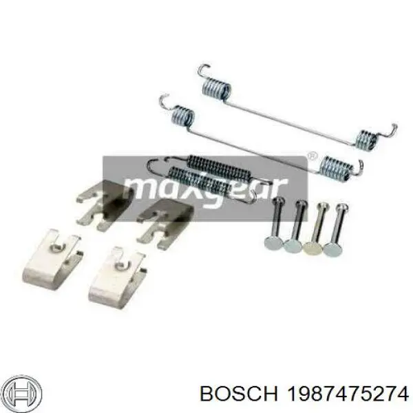 1987475274 Bosch kit de montaje, zapatas de freno traseras