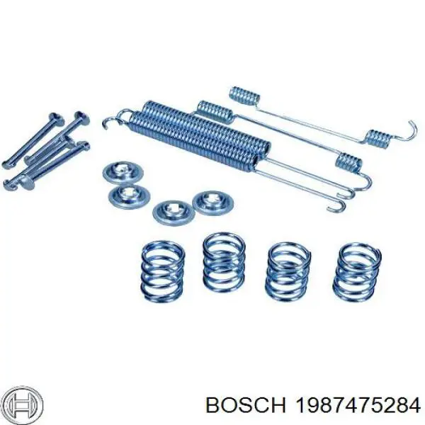 1987475284 Bosch kit de montaje, zapatas de freno traseras