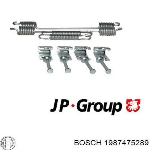 1987475289 Bosch kit de montaje, zapatas de freno traseras